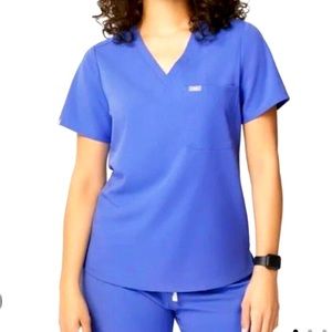 FIGS Denim Blue Catarina One Pocket Scrub Top Women’s Small limited edition